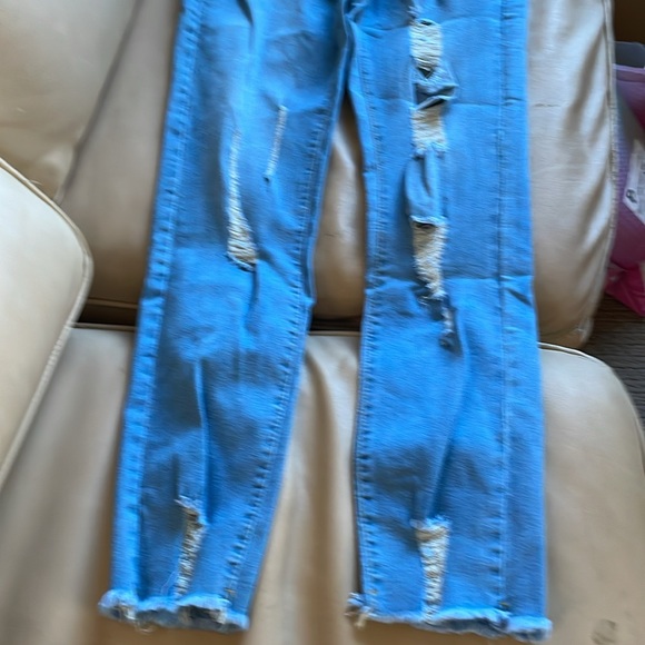 Brand new jeans with elastic and tie up waistline. - Picture 2 of 5
